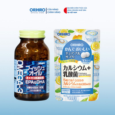 Combo Omega và Canxi hỗ trợ bổ sung canxi, tốt cho mắt (Omega-3 + Canxi túi)