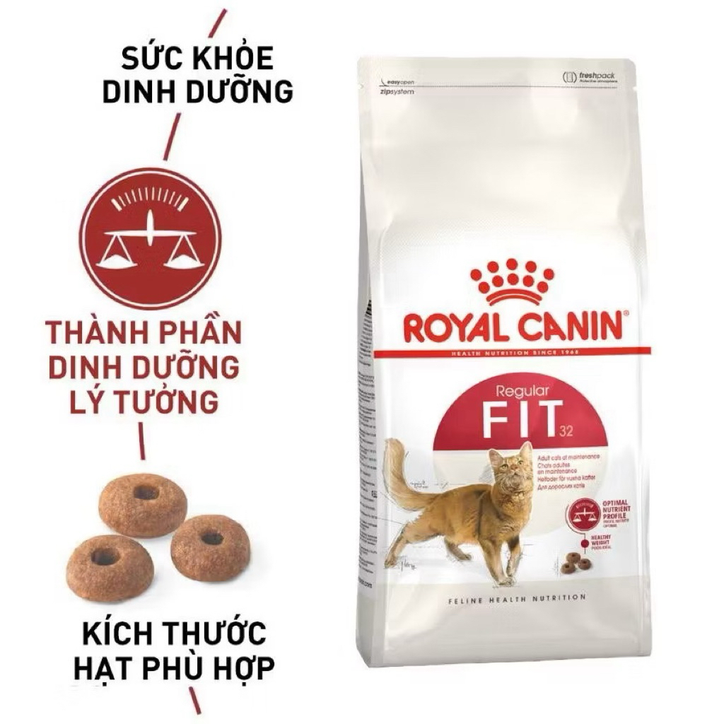 15KG Thức Ăn Hạt Cho Mèo Trưởng Thành Ít Vận Động Royal Canin Fit32