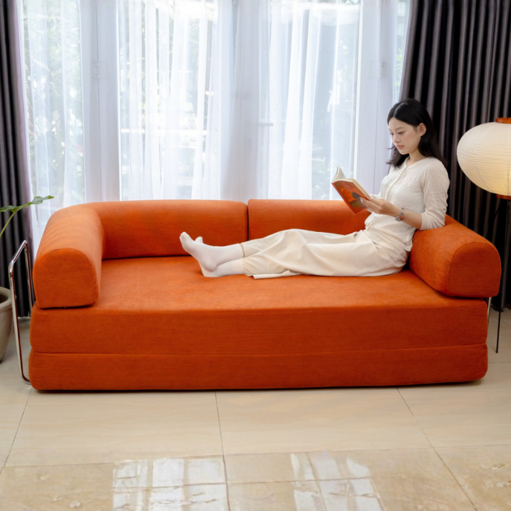 Giường sofa nhung Clound - 2 trong 1 NOCO