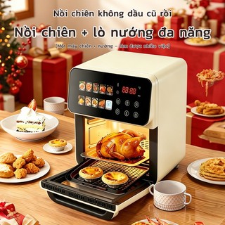 Nồi chiên hơi nước không dầu 15L ， 12 menu tích hợp hàng đầu，nồi chiên mặt kính chịu nhiệt，nấu ăn không dầu，không khói