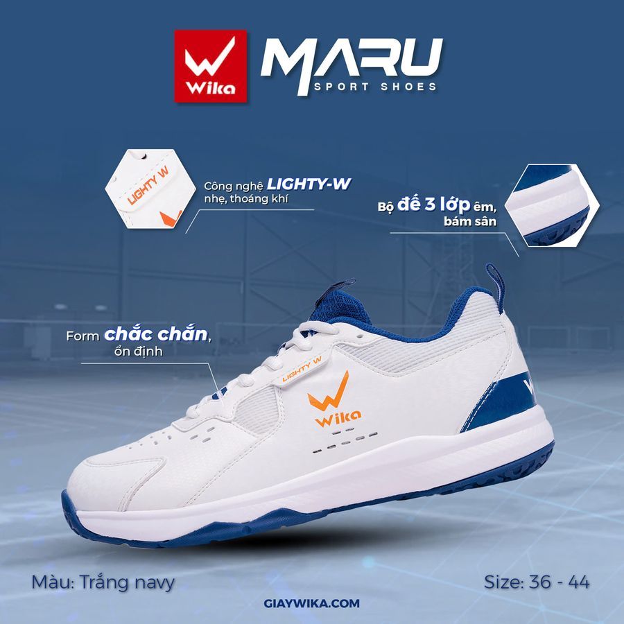 [Hỏa Tốc] Giày Cầu Lông Wika Maru Chính Hãng – Giày Cầu Lông Êm Chân, Chống Trượt