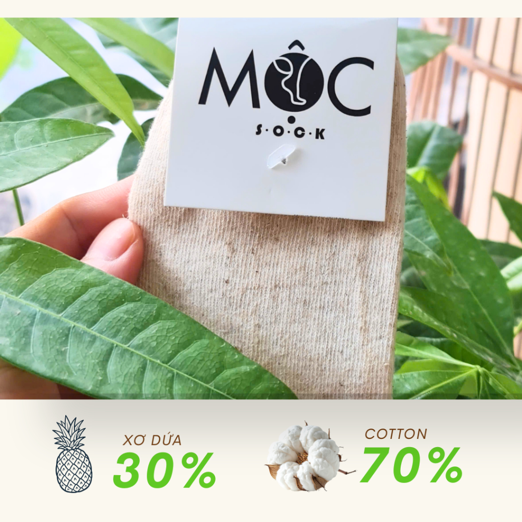 Tất Xơ Dứa Tự Nhiên MOC | Kháng Khuẩn – Thoáng Khí – Khử Mùi Hiệu Quả, Thân Thiện Môi Trường