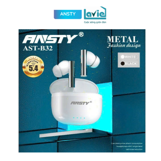 TAI NGHE BLUETOOTH  ANSTY AST - B32 CẢM ỨNG 2 BÊN NGHE NHẠC TỚI 4H