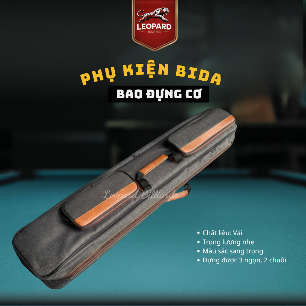 Bao vải đựng cơ bida - Đựng 2 Chuôi 3 Ngọn - Bao Đựng Cơ Bida 3 Chuôi 4 Ngọn Jflowers Vải Cao Cấp- L
