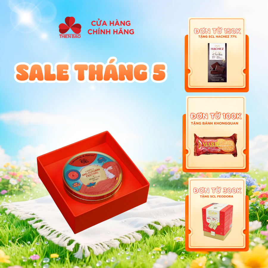 Kẹo Cavendish & Harvey Trung Thu bao gồm hộp đỏ - Happy Mid Autumn Festival - Mixed Fruit Drop 200g
