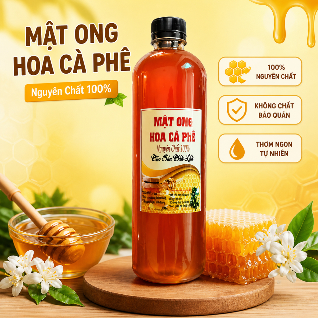 Mật ong hoa cà phê đak lak chể biến thực phẩm