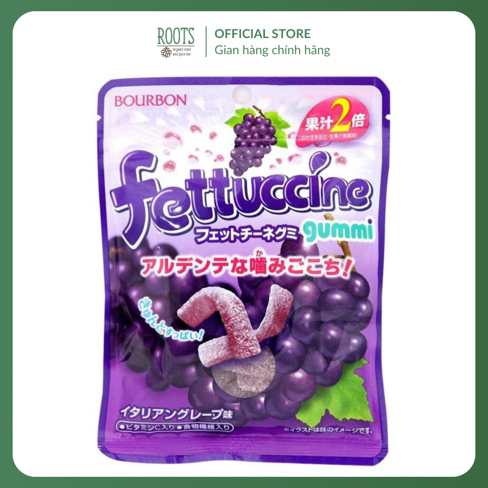 (Ship hỏa tốc) BOURBON - Kẹo Dẻo Vị Nho, Fettuccine Gummi, Al Dente Bouncy Bite, Italian Grape, 1.76