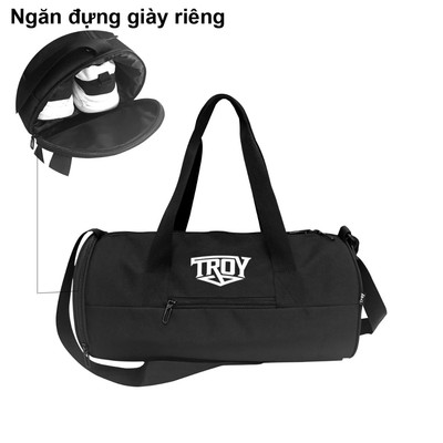 Túi trống thể thao TROY GYM2 size 45 x 23cm, ngăn đựng giày, vải chống thấm.
