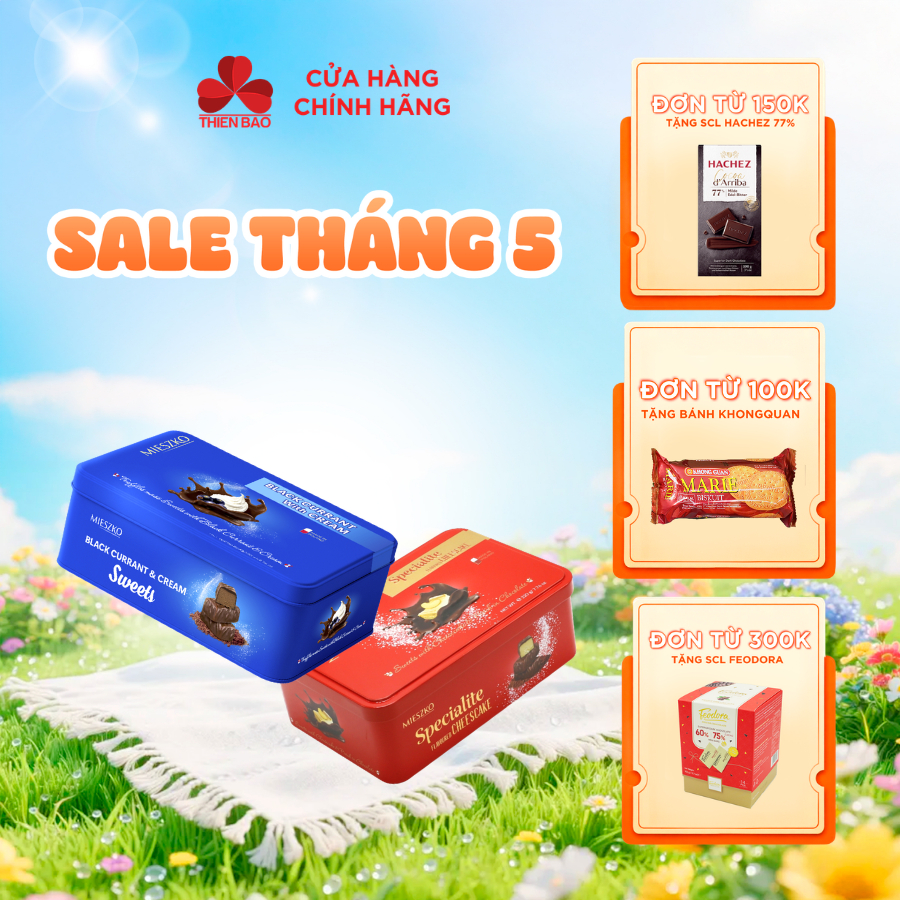 Socola Mieszko hộp thiếc 220g nhập khẩu từ Ba Lan