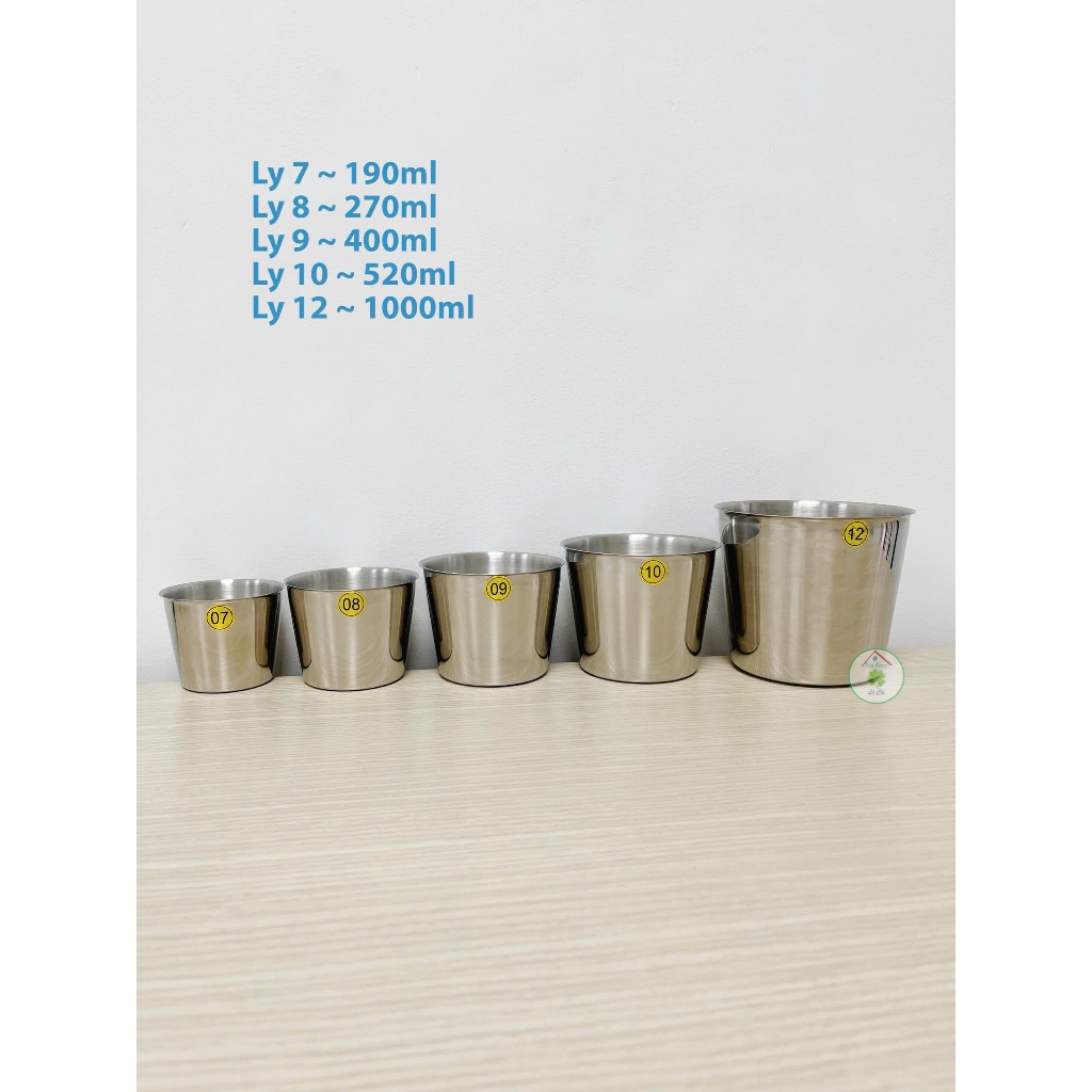 Set 5 - 10 Ly làm đá inox 201 (đường kính 10cm - 12cm)