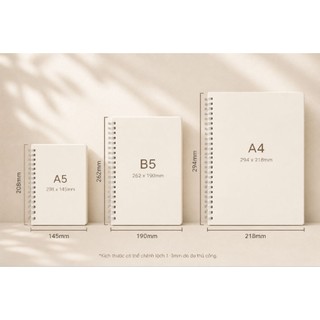 Sổ Gáy Lò Xo – A4/B5/A5 – Giấy Đẹp, Bìa Cứng, Ghi Chép Học Tập