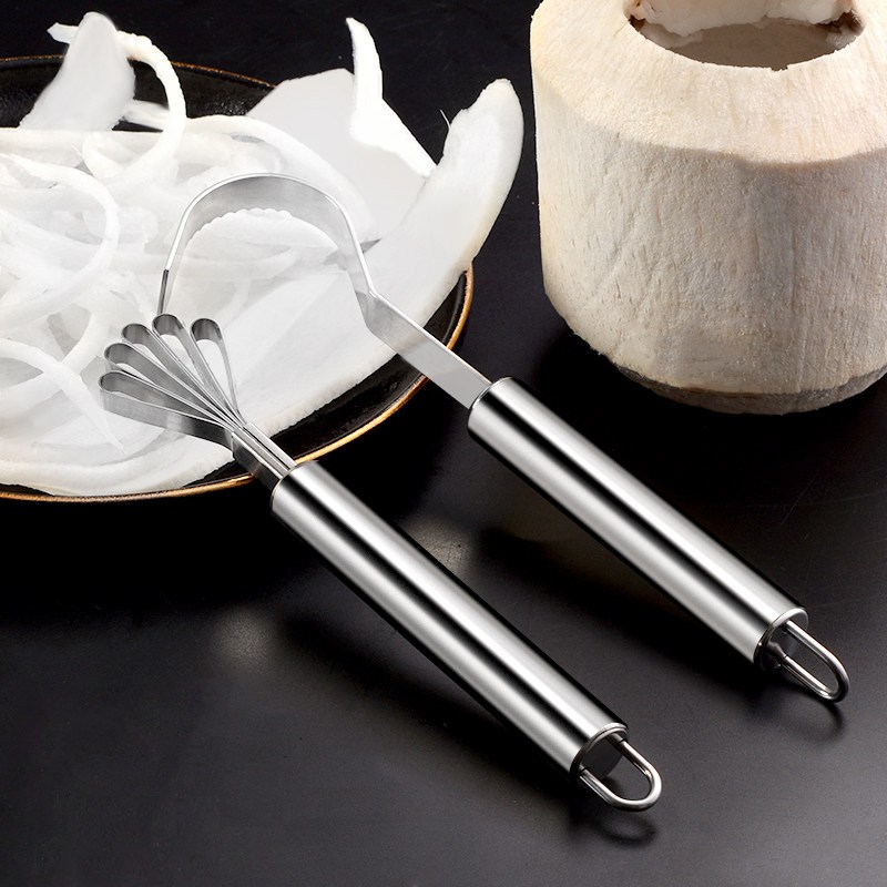 🏵️COD🏵️Dụng Cụ Nạo Dừa Sợi, Đánh Vảy Cá Inox Chống Ghỉ 2in1  Dụng cụ xúc cùi dừa/máy bào cùi dừa bằn