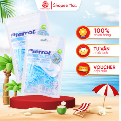 Combo 2 túi Chỉ kẽ răng Pierrot Flossers 30 chiếc/ túi Vệ Sinh Kẽ Răng, An Toàn Nướu
