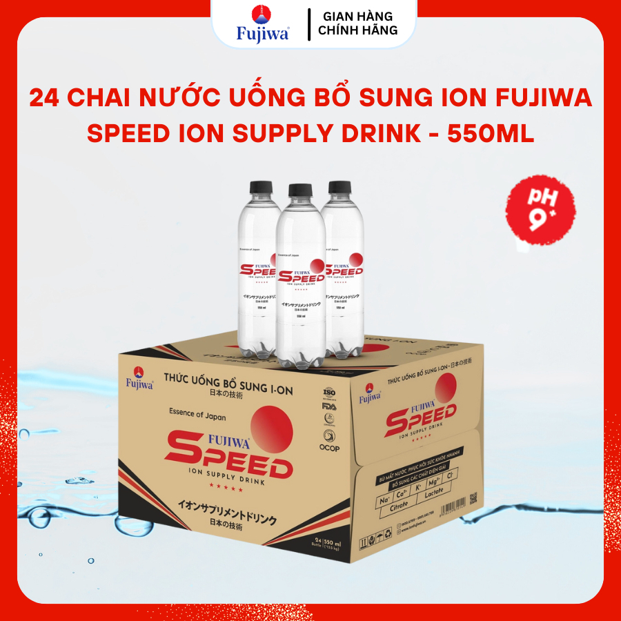 Fujiwa Speed 330ml – Thùng 24 Chai Nước Bổ Sung Ion & Khoáng, Phục Hồi Thể Lực Sau Vận Động