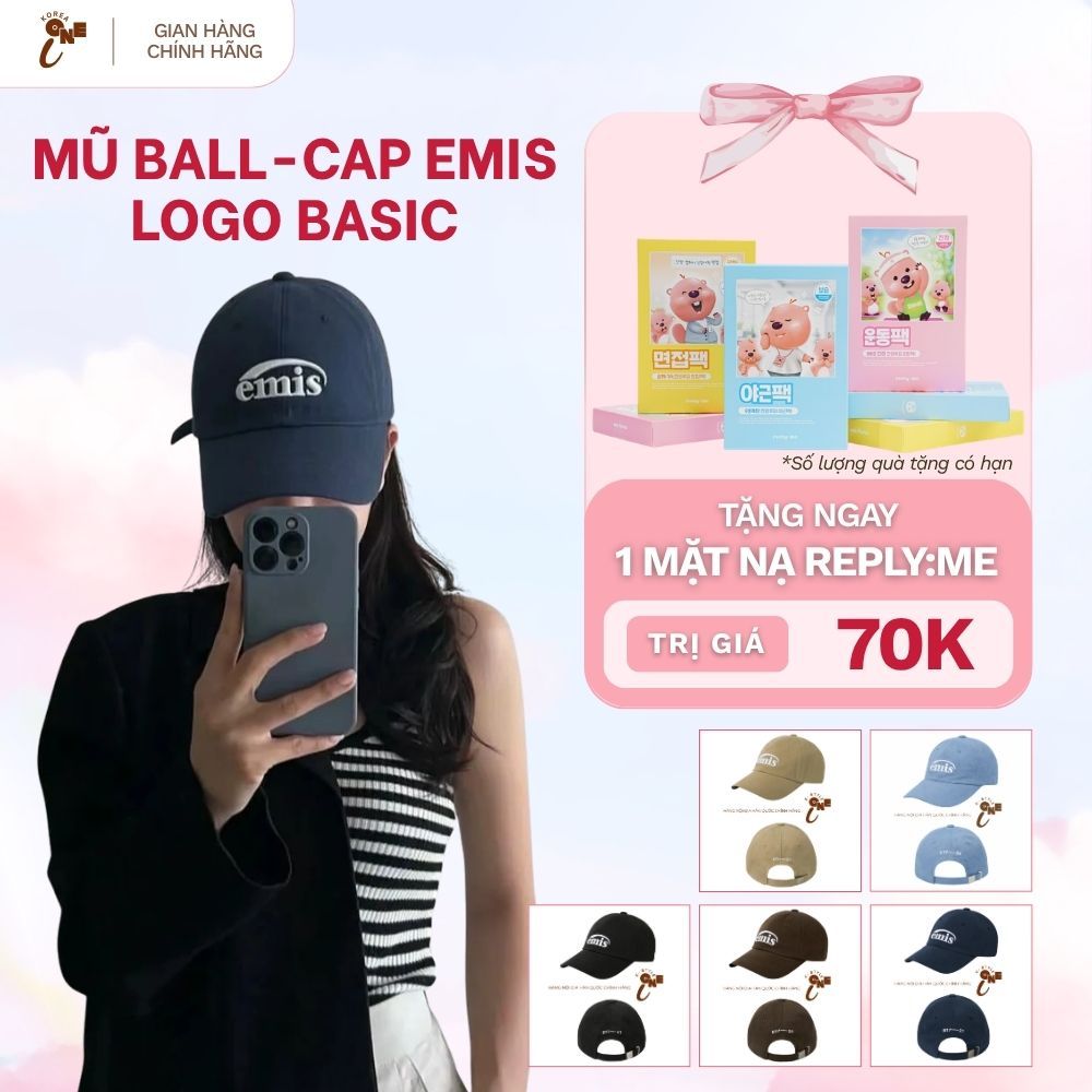 EMIS EM-03 Mũ Lưỡi Trai Phong Cách Hàn Quốc - Logo Cách Điệu Chính Hãng