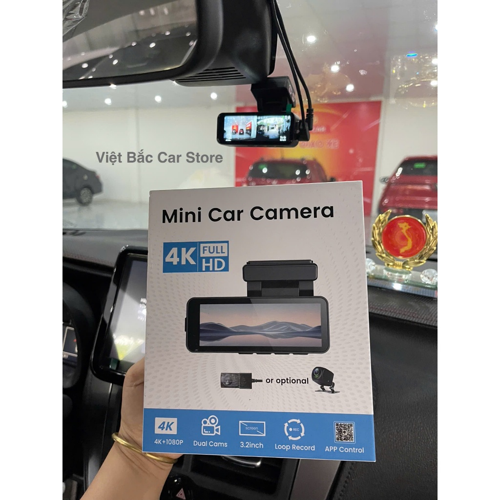 Cam hành trình ô tô 4K mã X30 ghi hình trước sau, kết nối điện thoại xem video - Việt Bắc Car Store