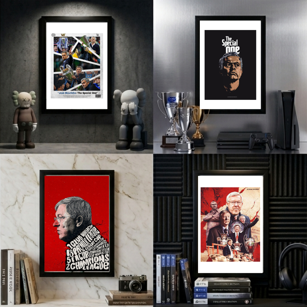 [G11] Khung tranh, poster Huấn Luyện Viên José Mourinho, Alex Ferguson,... - Tranh bóng đá để bàn và