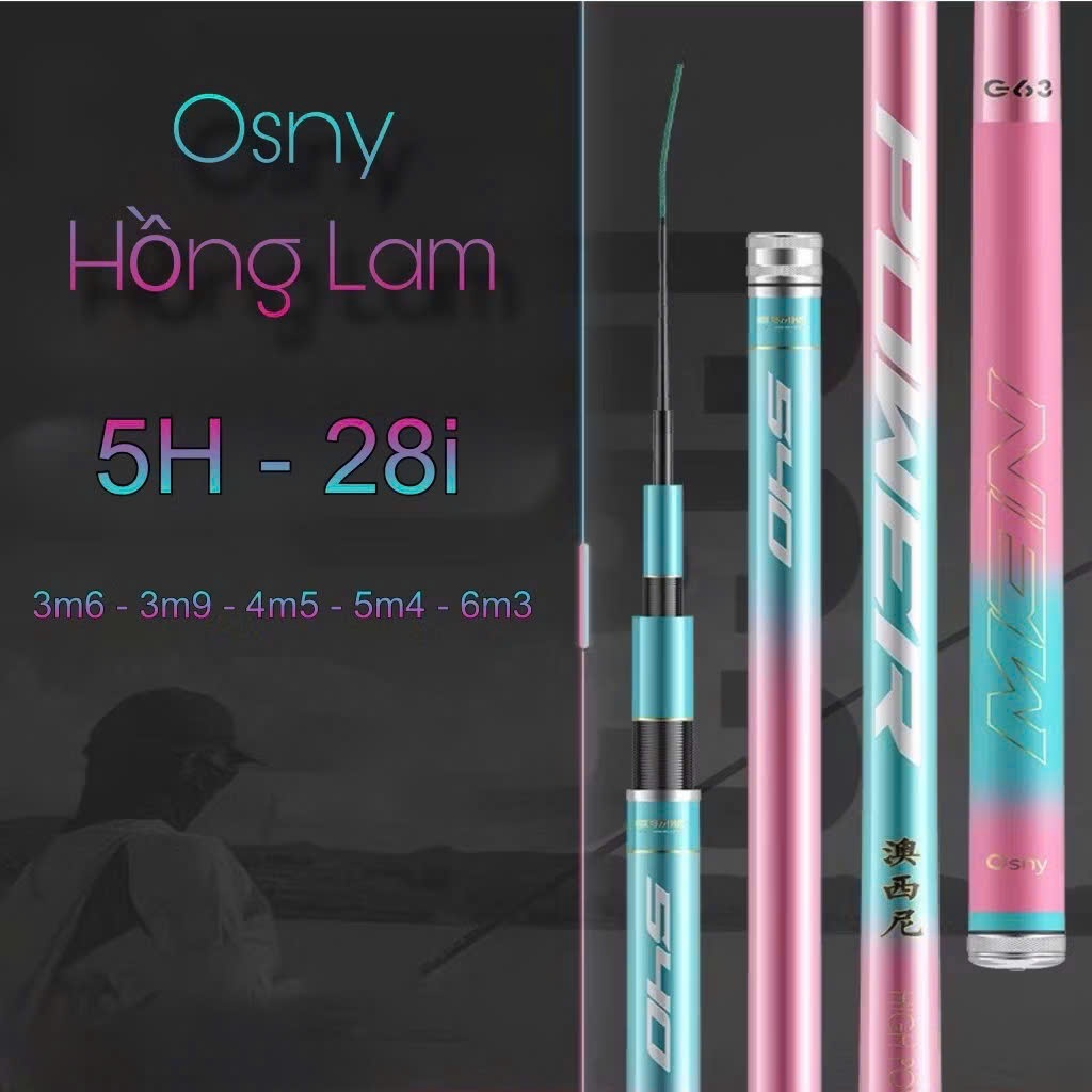 Cần câu tay Osny Hồng Lam 5H ( tặng ngọn phụ ) 3m6-3m9-4m5-5m4-6m3