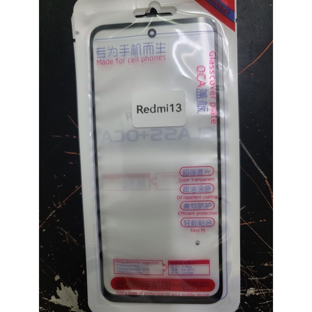 Kính ép liền keo Redmi 13/ Redmi13 zin new