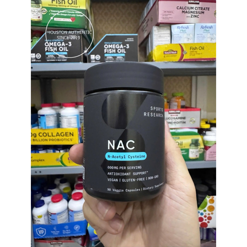 [ ĐỦ BILL STORE + AIR] Viên uống NAC Sports Research N-Acetyl Cysteine 600mg, hộp 90 viên