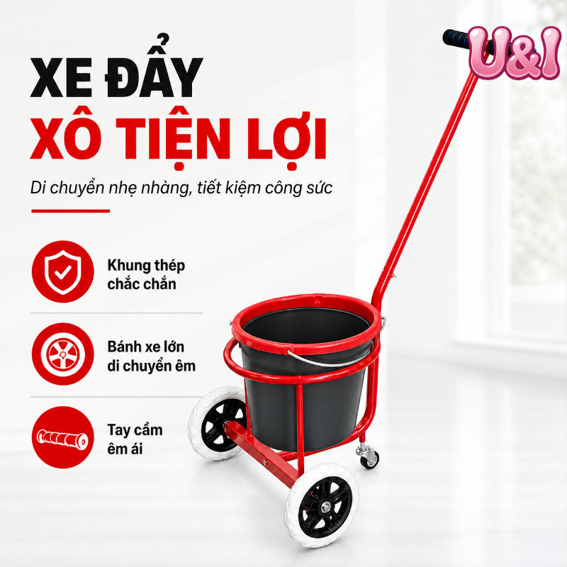 【U&I】Xe tải đổ nước gia đình thùng nước xách tay xe kéo rác kiểu kéo xe tải đổ nước bẩn ở nông thôn