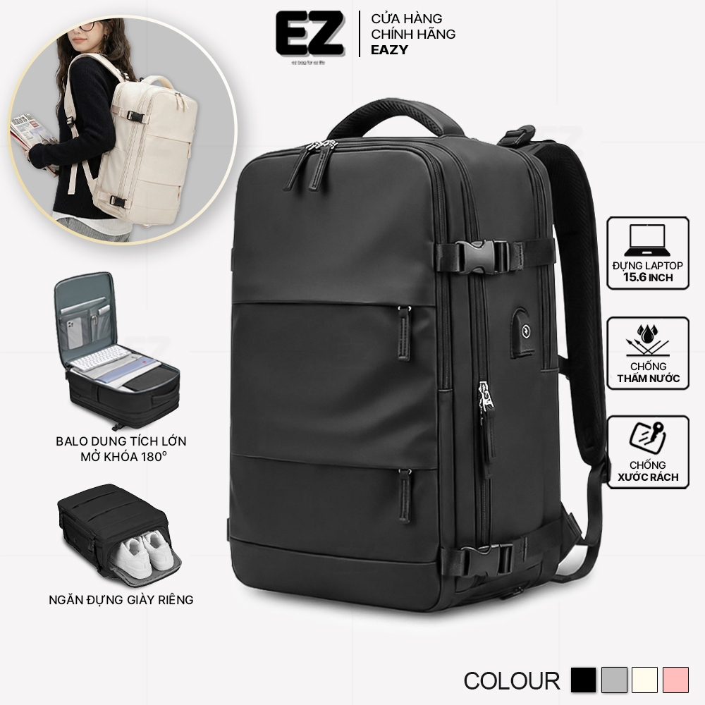 Balo laptop chống sốc chống nước cao cấp EZ BALO BLA07 , Balo du lịch nữ thời trang kích thước lớn
