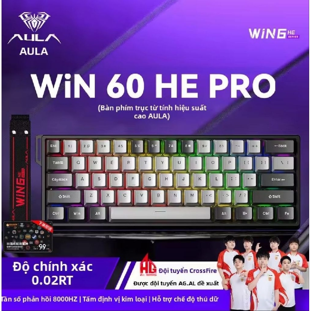 Bàn phím AULA WIN60HE Pro Có dây