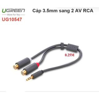 Dây chuyển đổi 3.5 to rca ugreen 10547 av109,đầu mạ vàng dài 25cm cao cấp