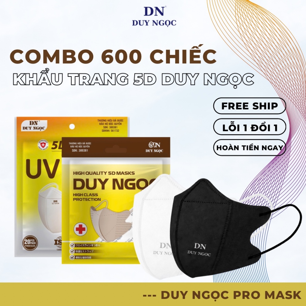 Thùng 600 Cái Khẩu Trang 5D Duy Ngọc.Hàng VN chất lượng