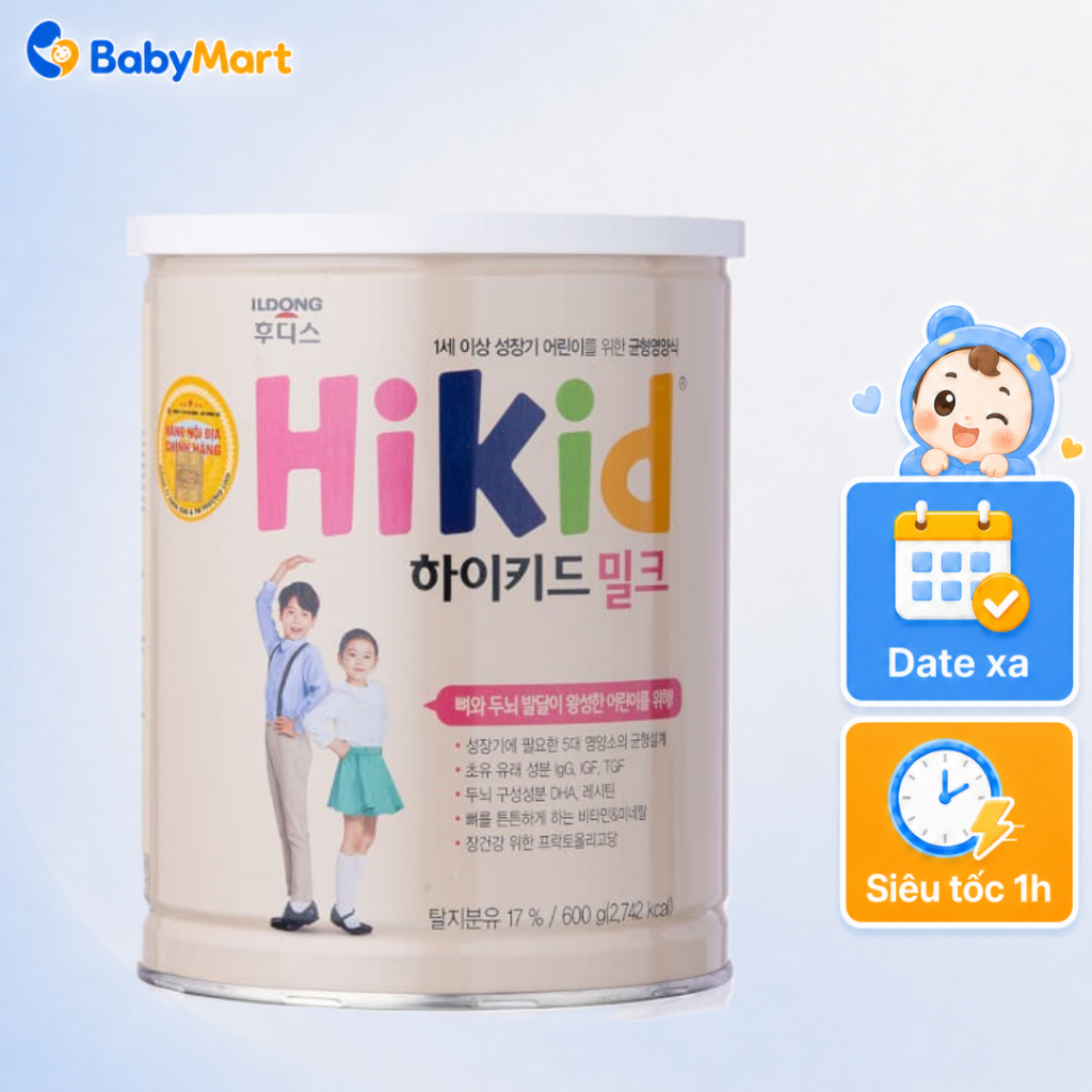 Sữa HIKID Tăng Chiều Cao Hàn Quốc | Hikid Dê, Hikid Bò Vani | Dành Cho Bé Từ 1–15 Tuổi