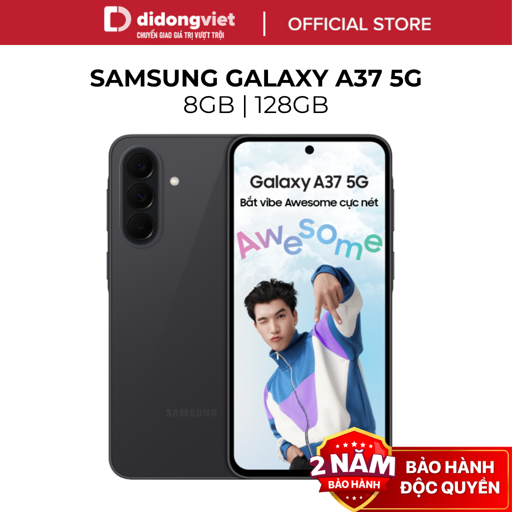 Điện thoại Samsung Galaxy A37 5G 8GB | 128GB - Exynos 1480, Pin 5000 mAh, NFC - Hàng Chính Hãng