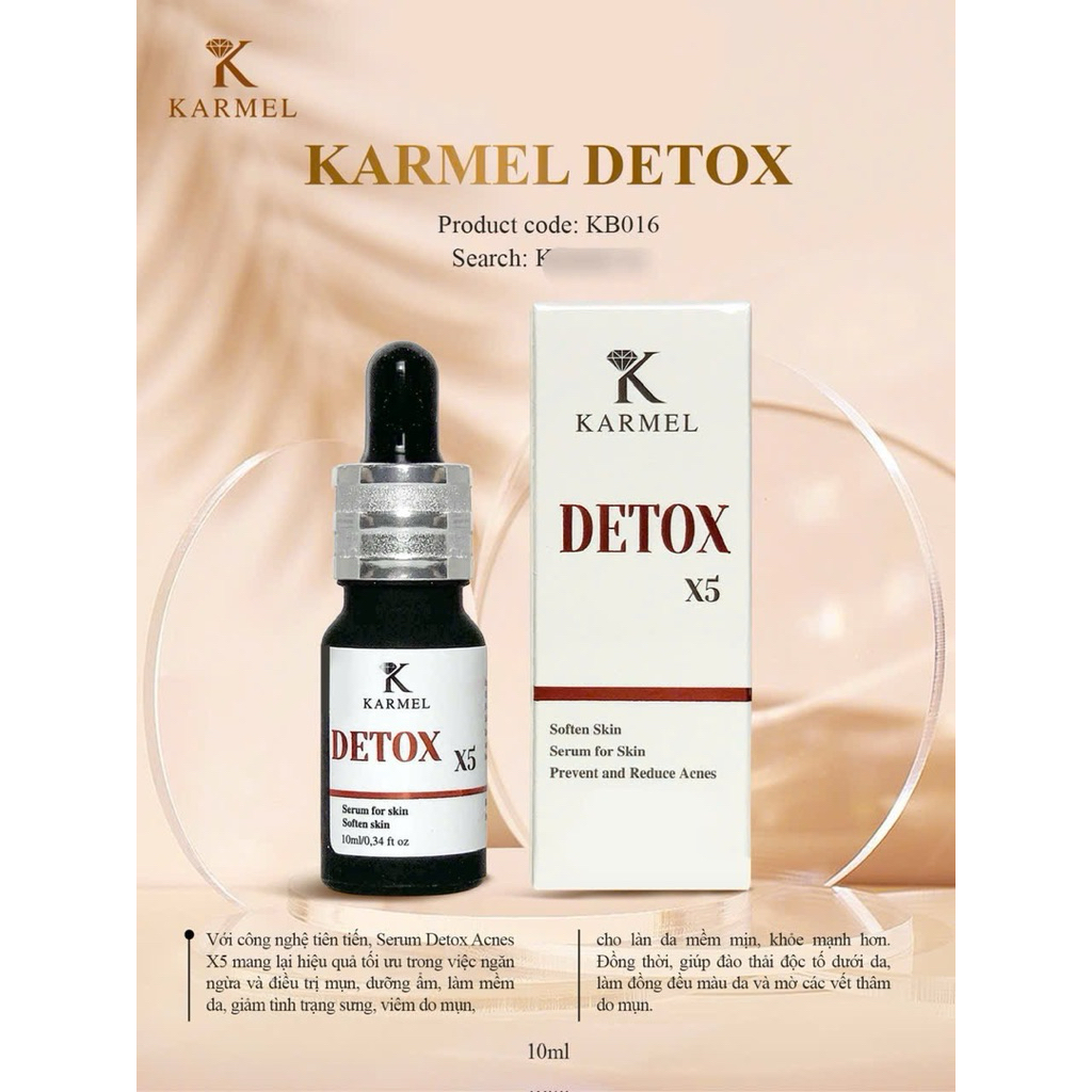 Serum Huyết Thanh Nano Mụn Karmel Detox Acnes Serum X5 10ml