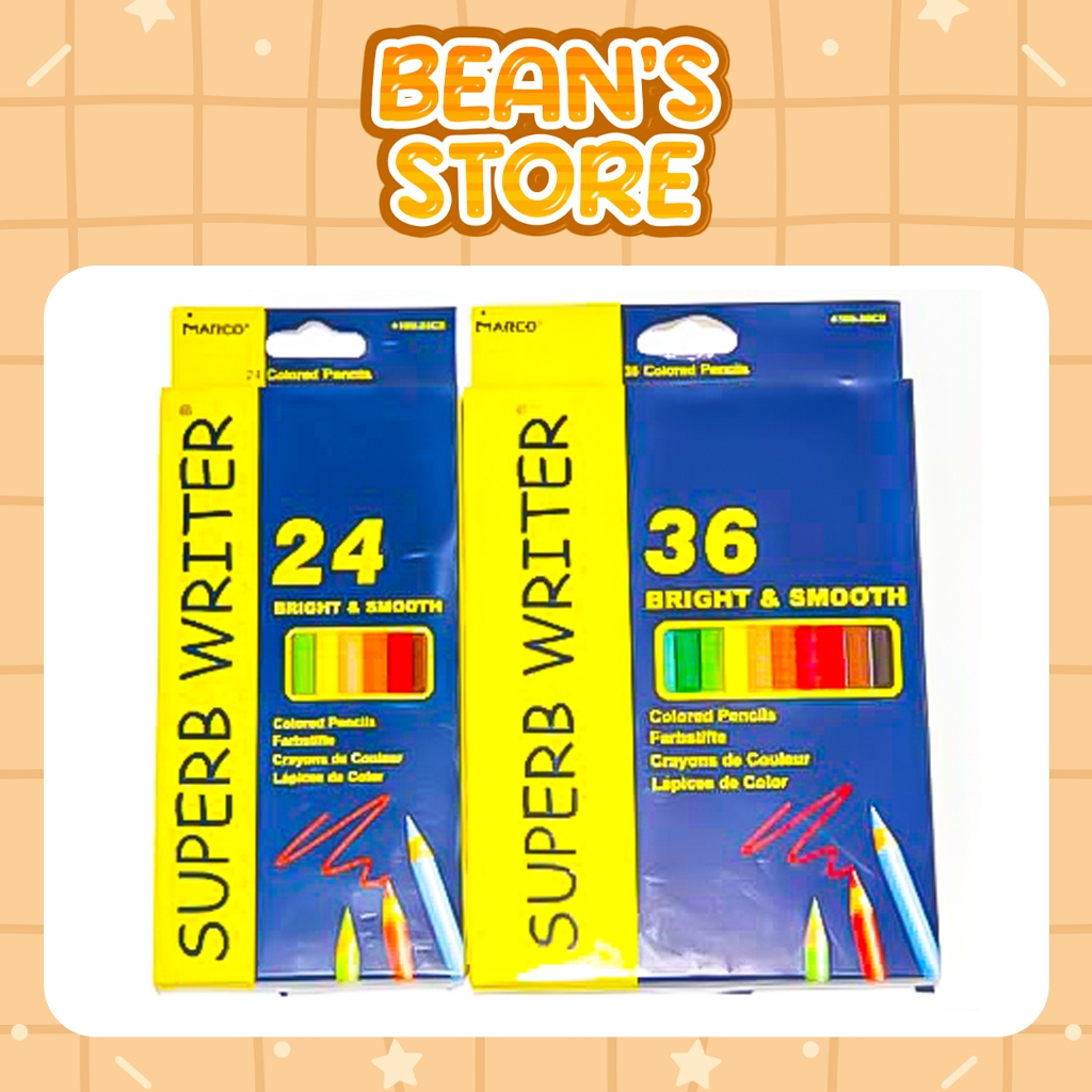 Bút Chì Màu Marco 24/36 Màu Cho Bé Và Học Sinh Chất Lượng Cao - Màu Vẽ Mịn Đẹp - BEAN'S STORE