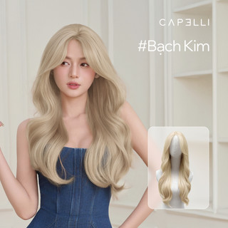 Tóc Giả Nguyên Đầu Siêu Da Lưới Lace CAPELLI Xoăn Lơi Mái Bay 65cm Andrea Premium Wig