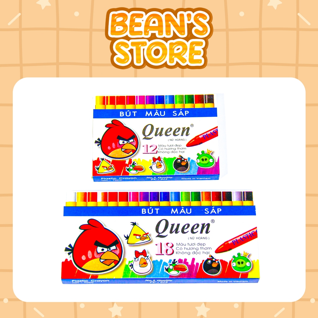 Bút Sáp Màu Thơm Không Độc Hại Queen (12/18/24 Màu) Dành Cho Bé Tập Vẽ - BEAN'S STORE