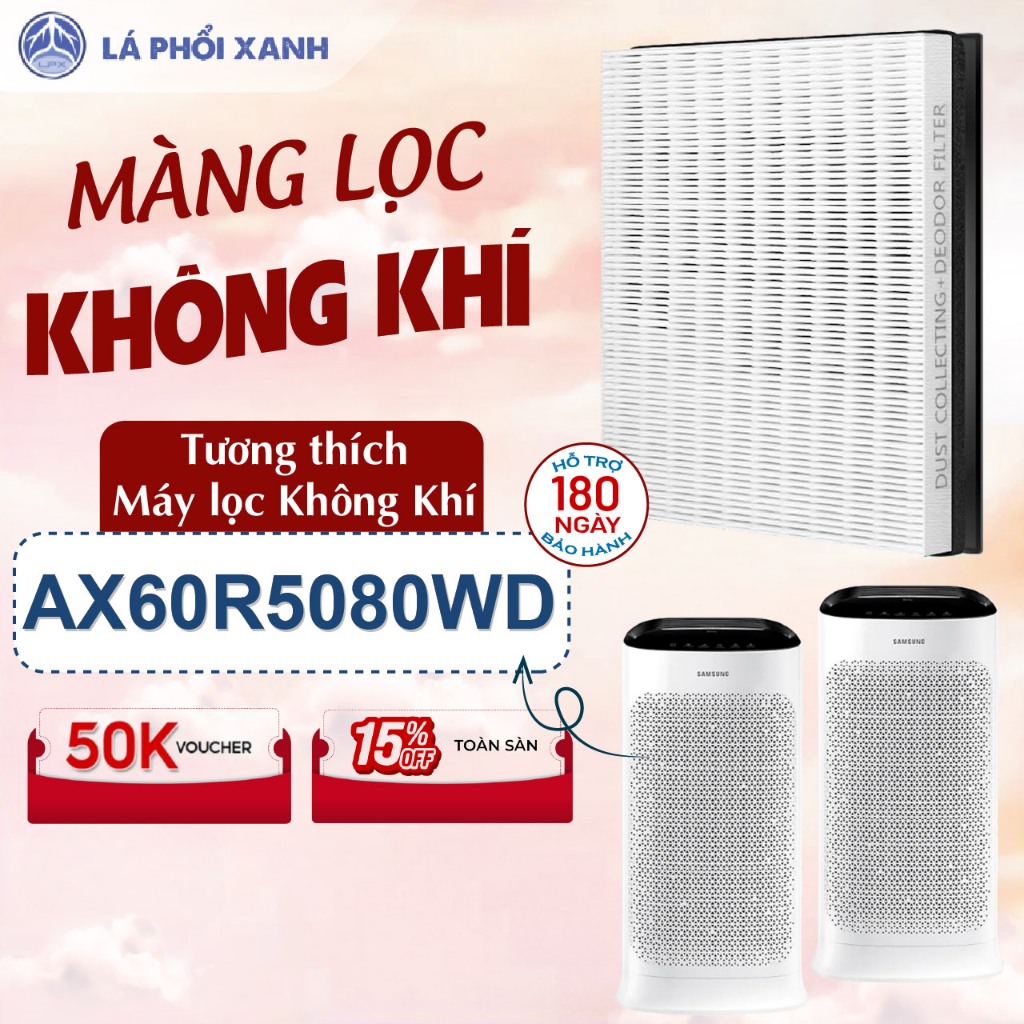 Màng lọc tương thích cho máy lọc AX60R5080WD - Bộ lọc không khí CFX-D100 chất lượng cho máy lọc khôn