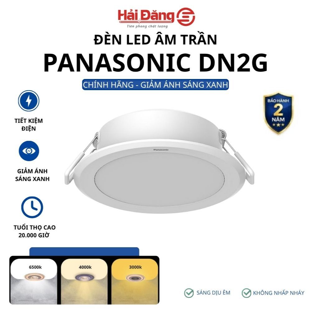 Combo 10 đèn led âm trần tròn Panasonic DN2G loại đơn sắc - Đèn LED downlight chính hãng