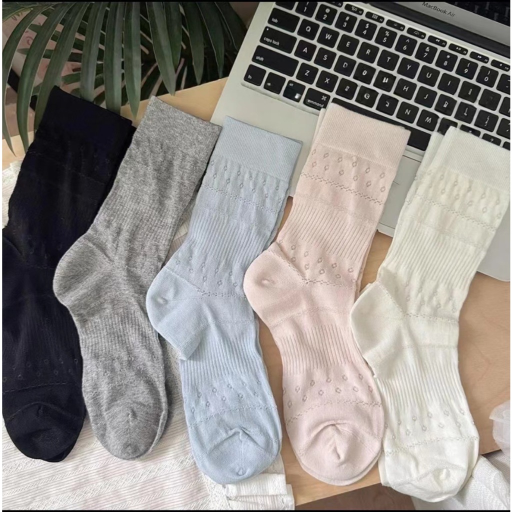 Tất vớ nữ Jengiang chất liệu cotton mỏng ren hoa nhỏ thoáng khí, thấm hút mồ hôi K40 | BigBuy360 - bigbuy360.vn