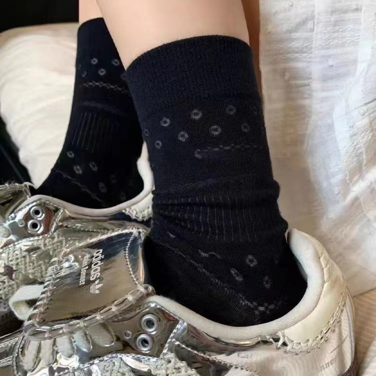 Tất vớ nữ Jengiang chất liệu cotton mỏng ren hoa nhỏ thoáng khí, thấm hút mồ hôi K40 | BigBuy360 - bigbuy360.vn