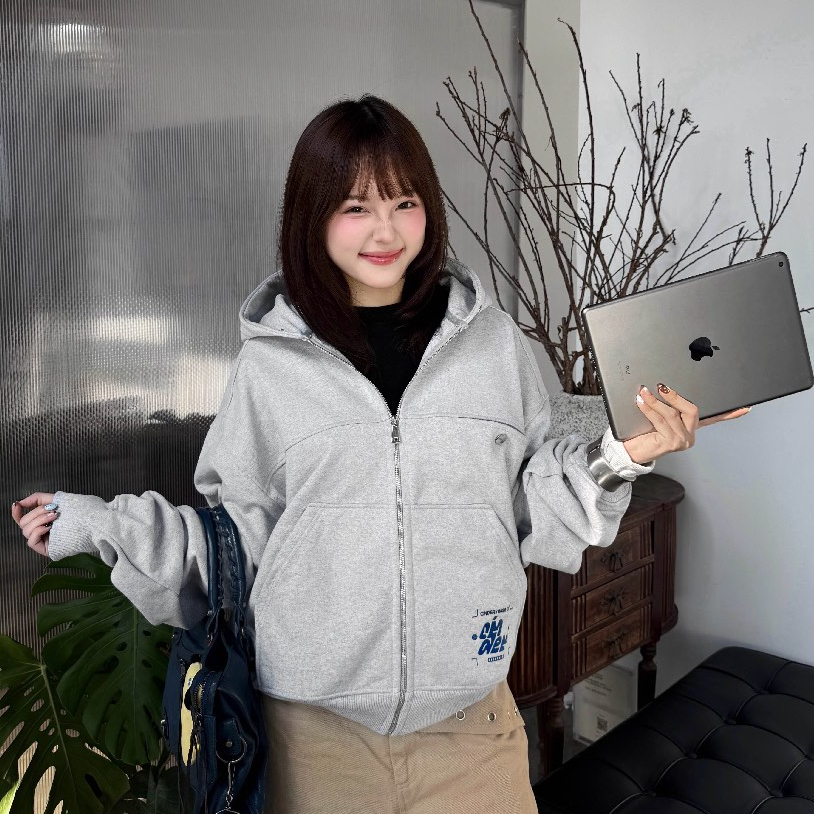 Áo Hoodie Zip Boxy BASE Cinder Form Đẹp, Local Brand Chính Hãng