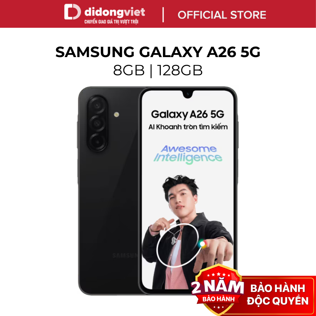 Điện thoại Samsung Galaxy A26 5G 8GB | 128GB - Màn hình 6,7" 120Hz, Exynos 1380 - Hàng Chính Hãng | BigBuy360 - bigbuy360.vn