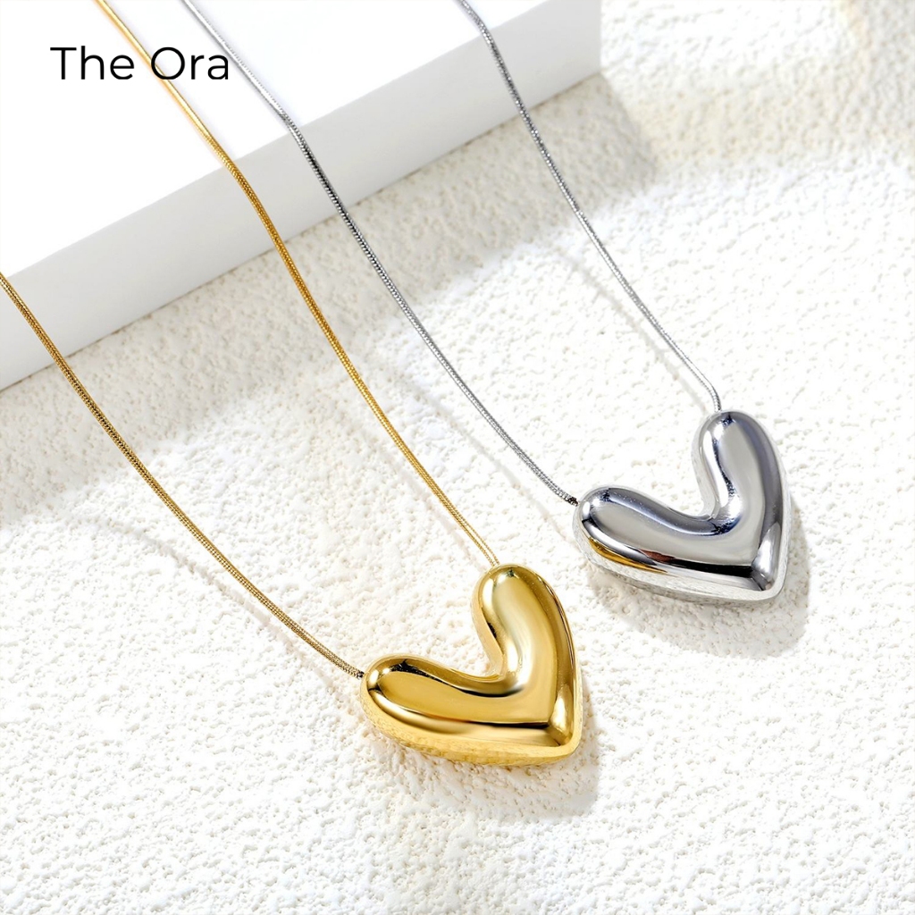 Dây chuyền mạ vàng 18K Silk Heart Ora - Thiết kế tối giản, tinh xảo  - AS005