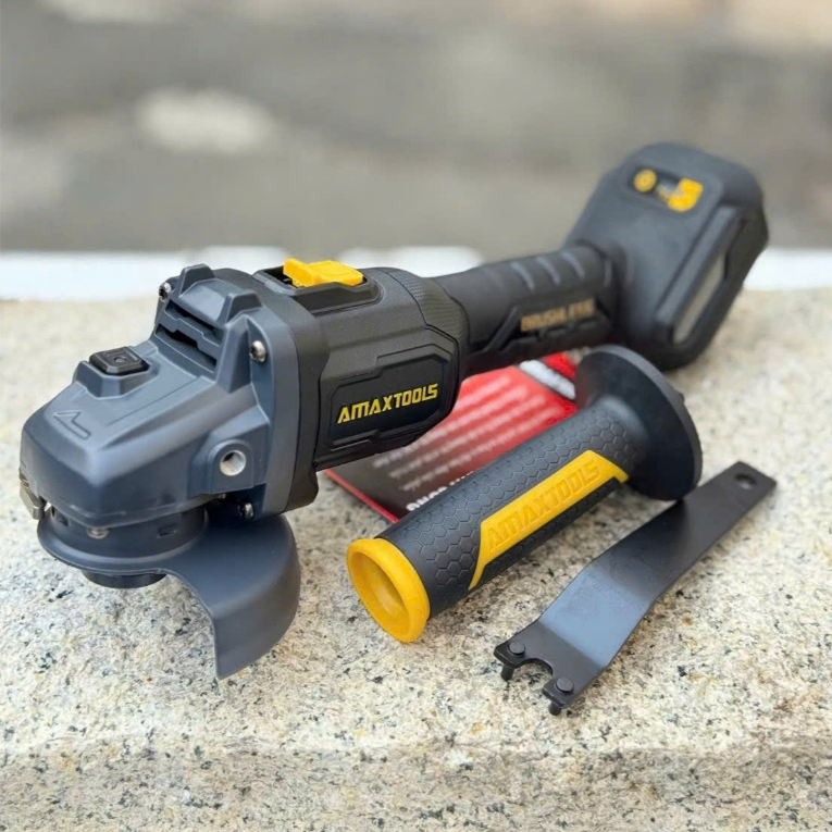 [BẢN NÂNG CẤP] Máy mài góc Amaxtools dùng pin 21V - AM100SM, tua 9500v/p, động cơ không than, chân p