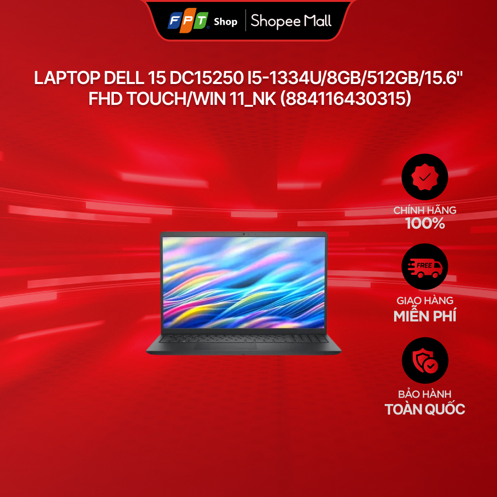 Laptop Dell 15 DC15250 i5-1334U/8GB/512GB/15.6" FHD Touch/Win 11_NK (884116430315)