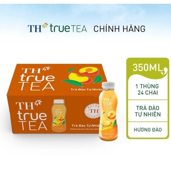 Thùng 24 Chai Trà Đào TH true TEA milk Tự Nhiên 350ml (24 Chai)