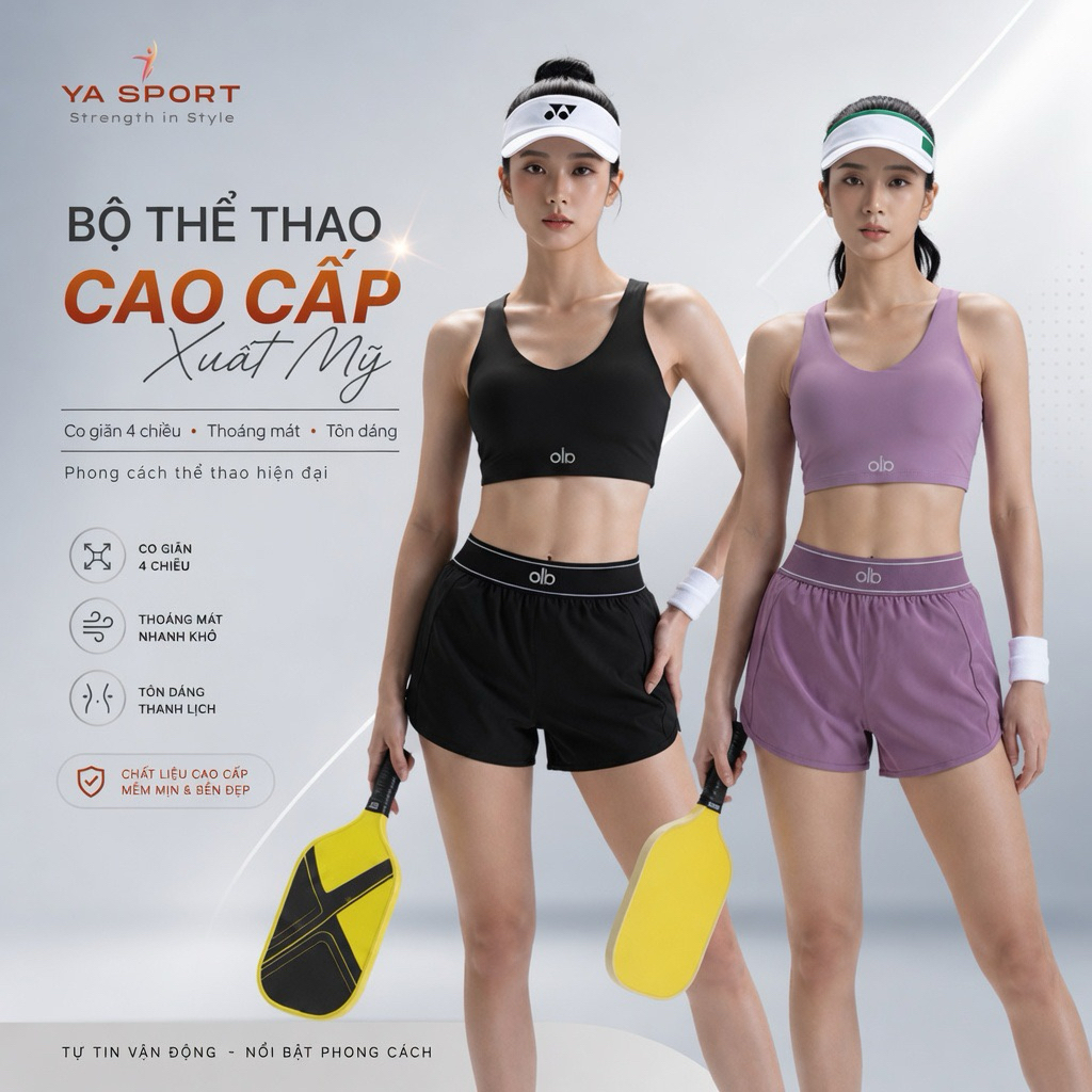 YaSport Bộ Gym Yoga Cao Cấp Xuất Mỹ a logo - Thiết Kế Tôn Dáng, Co Giãn 4 Chiều YS362A