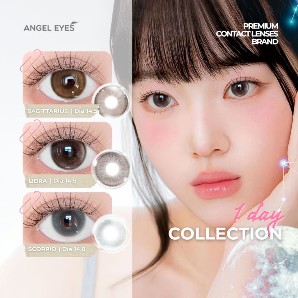 [Lens Ngày] Lens 1 ngày có màu Cung Hoàng Đạo LIBRA SAGITTARIUS SCORPIO Độ cận 0-10 Angel Eyes MPC
