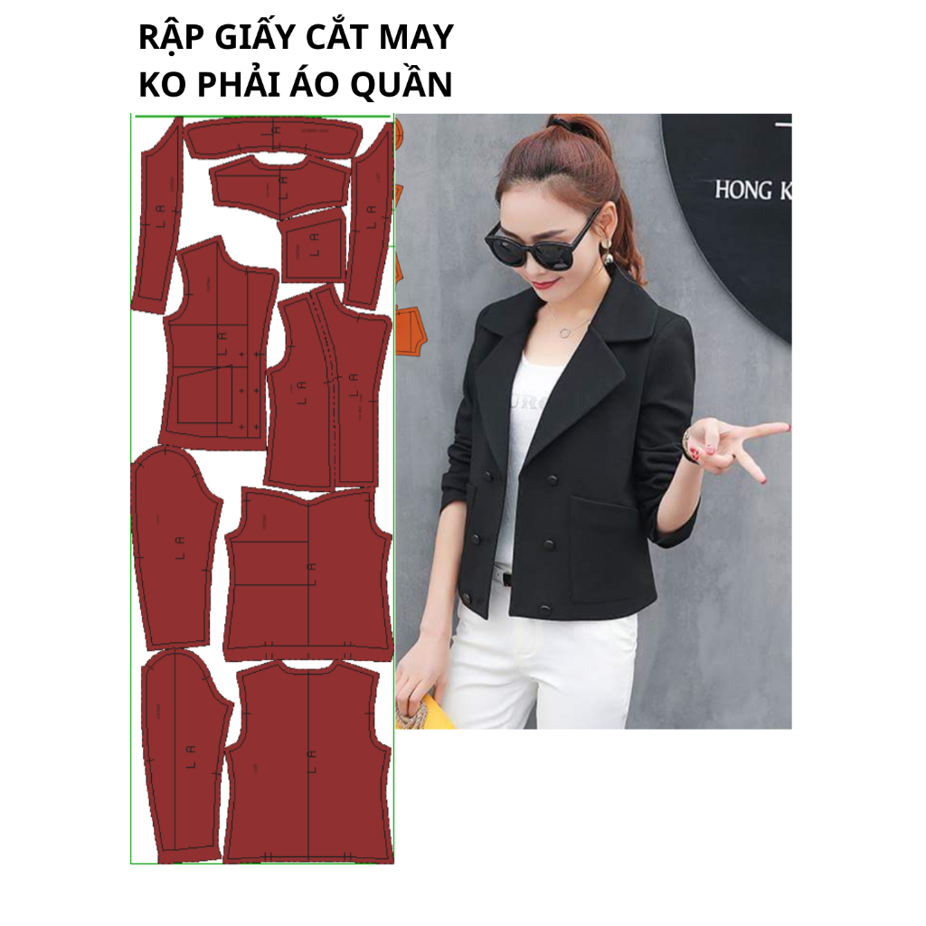 Rập giấy áo khoác nữ - có lót - GIẤY A0 - A019