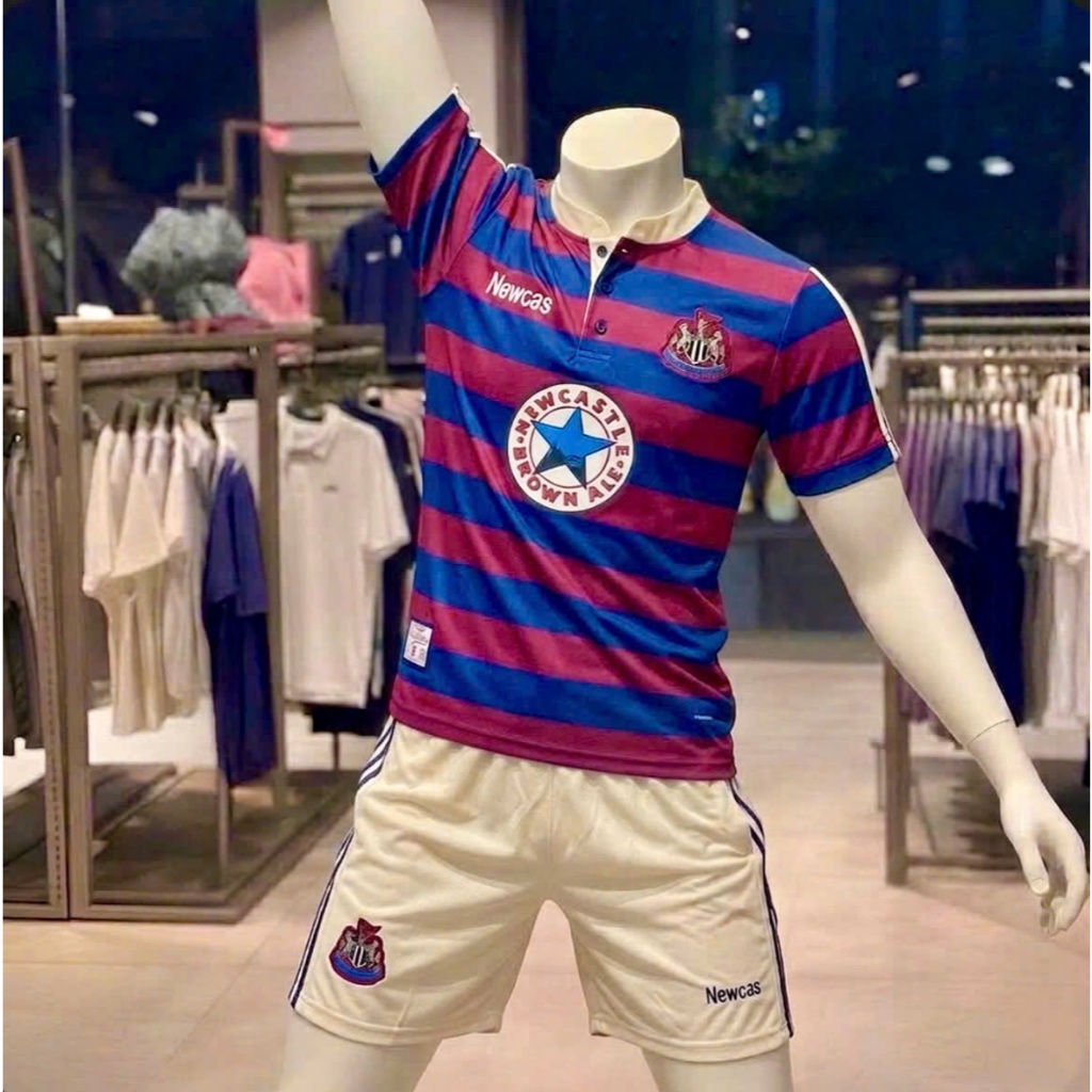 Bộ Quần Áo Bóng Đá CLB Newcastle United, Áo Newcastle Retro - Quần Có Túi, Hàng Nhập Khẩu Cao Cấp