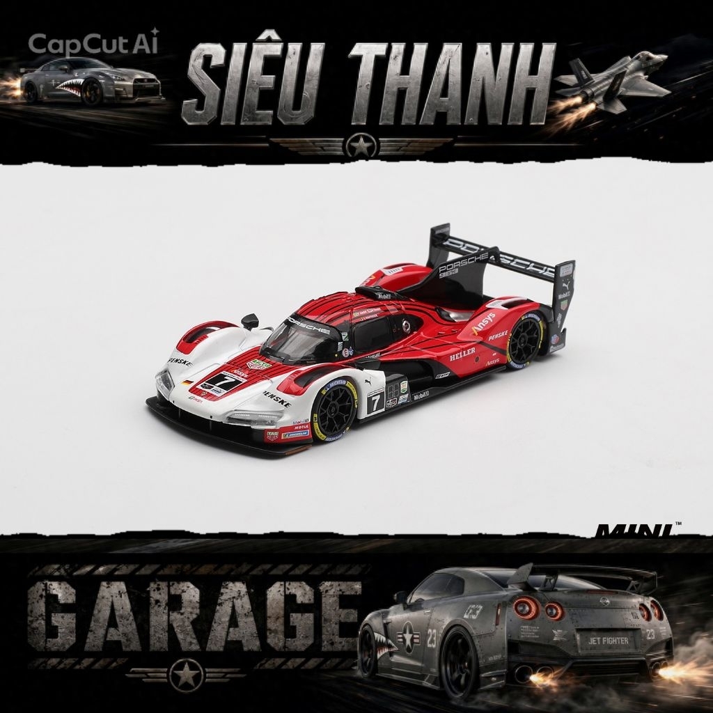 [Pre Order] Mini GT Porsche 963 #7 Porsche Penske Motorsport 2025 IMSA Daytona 24 Hrs Winner mô hình